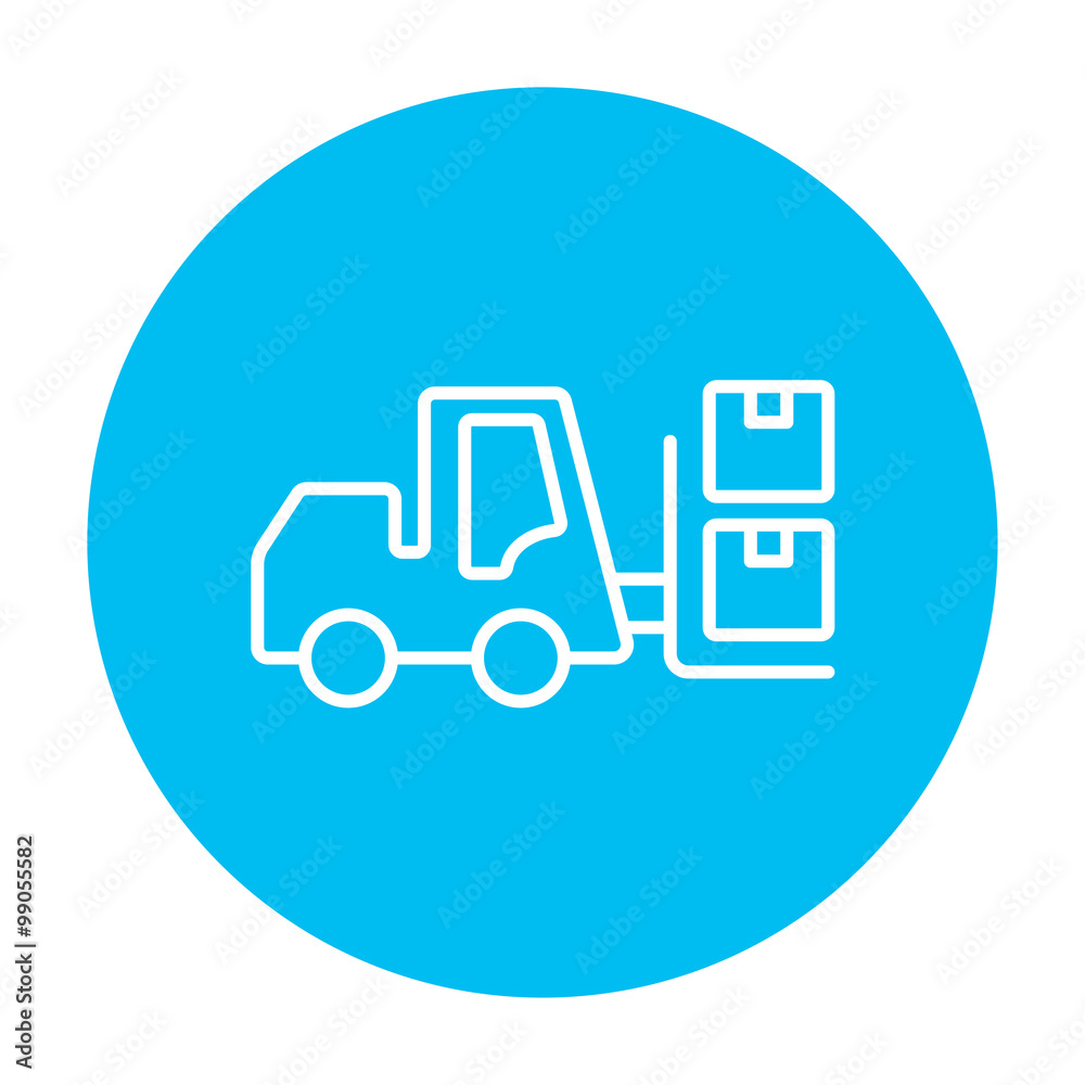 Forklift line icon.