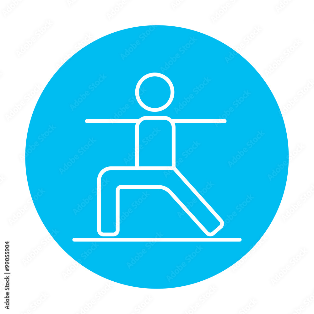 Man practicing yoga line icon. Man practicing yoga line icon.