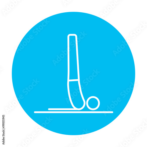 Man practicing yoga line icon.