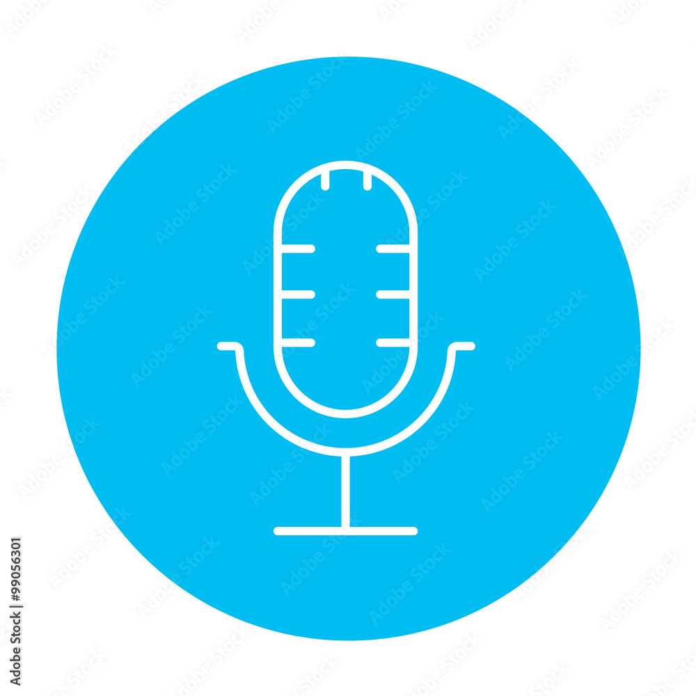 Retro microphone line icon. Retro microphone line icon.