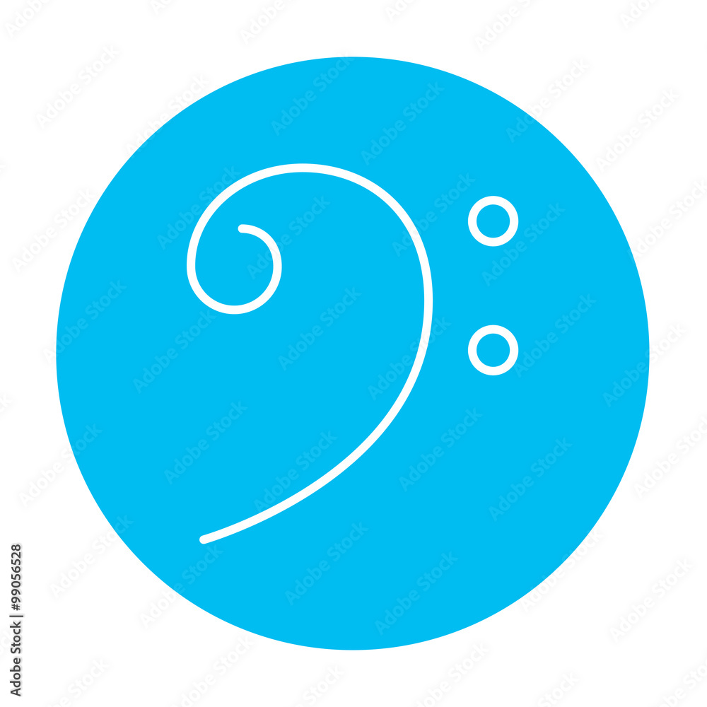 Bass clef line icon. Bass clef line icon.