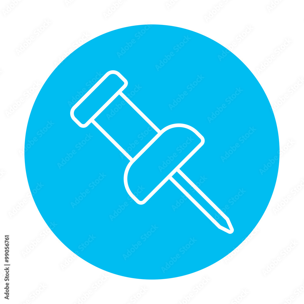 Pushpin line icon. Pushpin line icon.