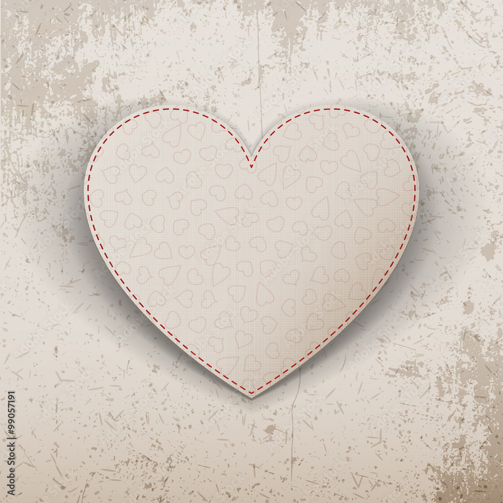 Happy Valentines Day realistic paper Heart Label Happy Valentines Day realistic paper Heart Label