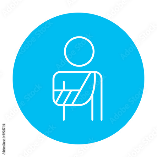 Injured man line icon.