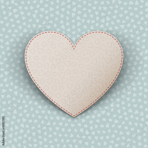 Happy Valentines Day realistic paper Heart Card