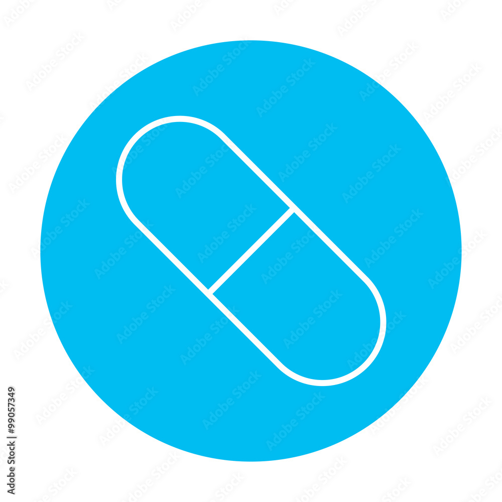 Capsule pill line icon.