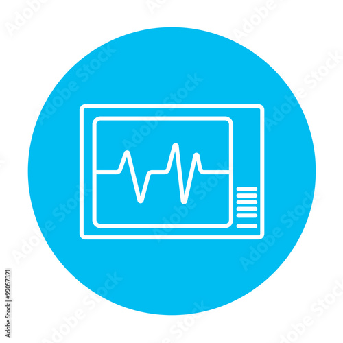 Heart monitor line icon.
