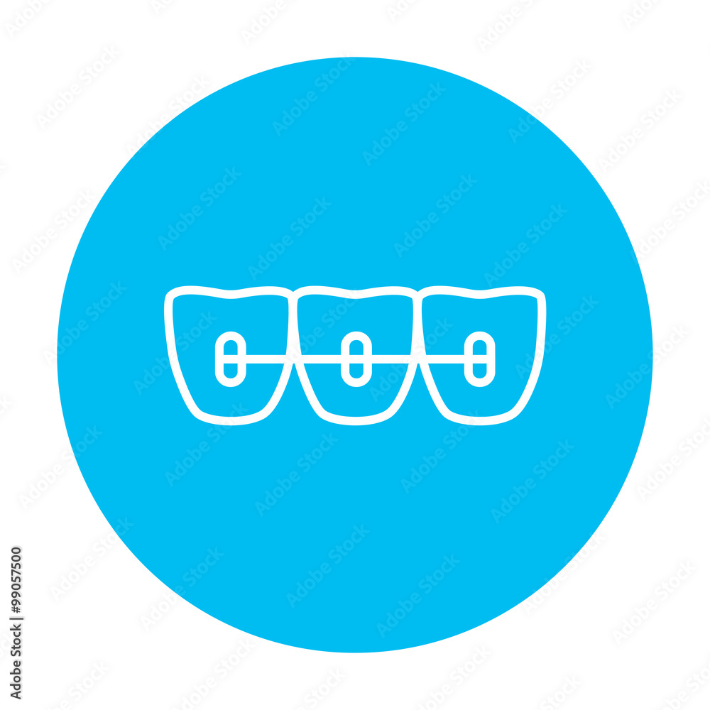 Orthodontic braces line icon. Orthodontic braces line icon.