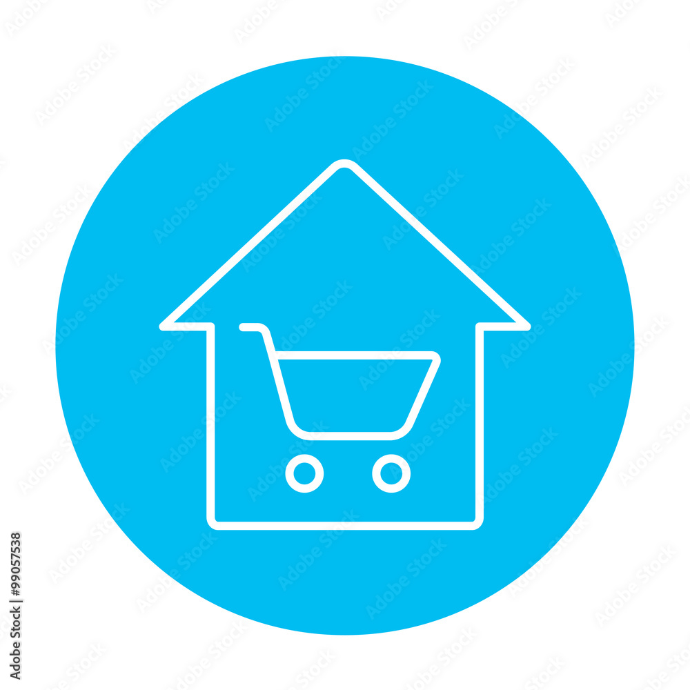 House shopping line icon. House shopping line icon.