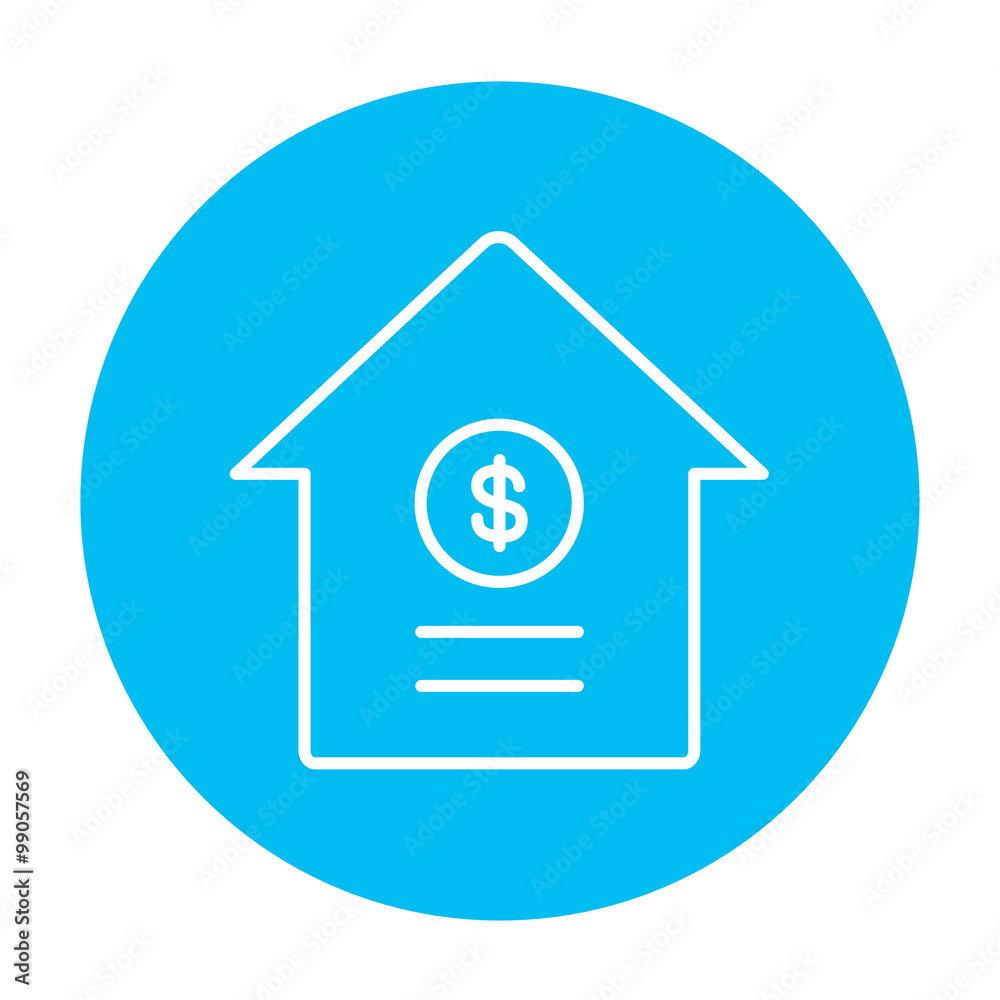 House with dollar symbol line icon. House with dollar symbol line icon.