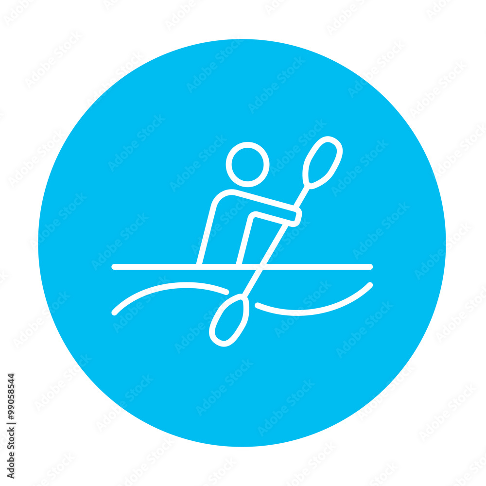 Man kayaking line icon. Man kayaking line icon.