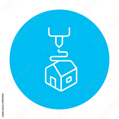 Tree D printing line icon.