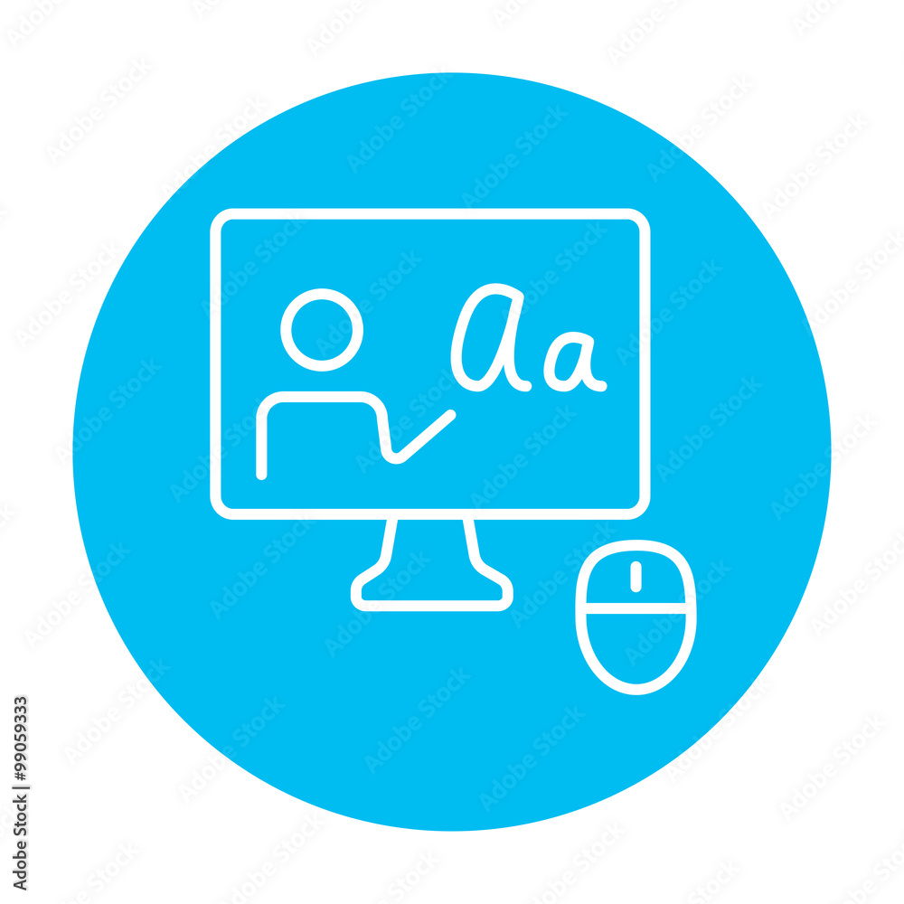 Online education line icon. Online education line icon.