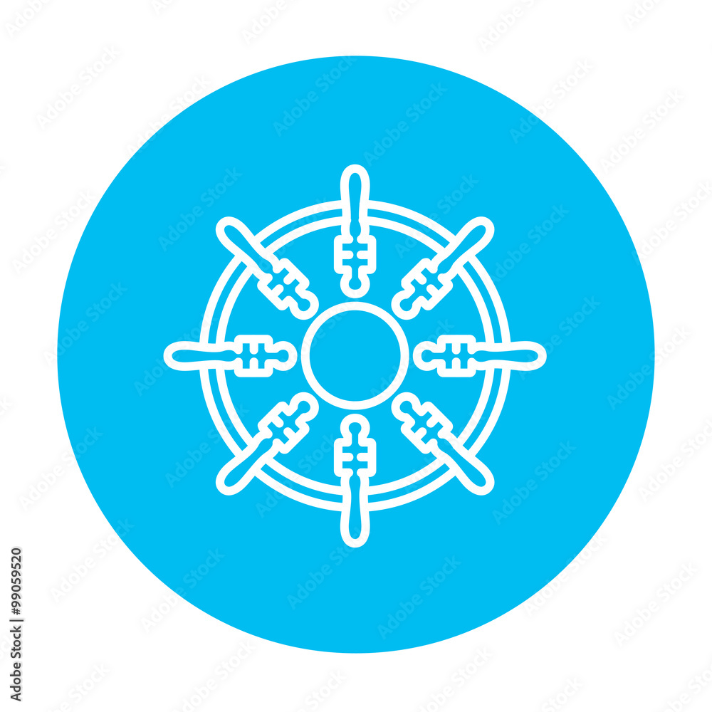 Helm line icon. Helm line icon.