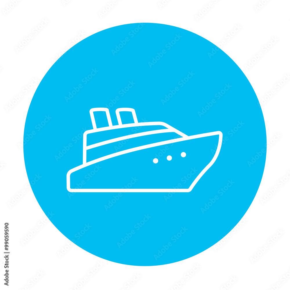 Cruise ship line icon. Cruise ship line icon.