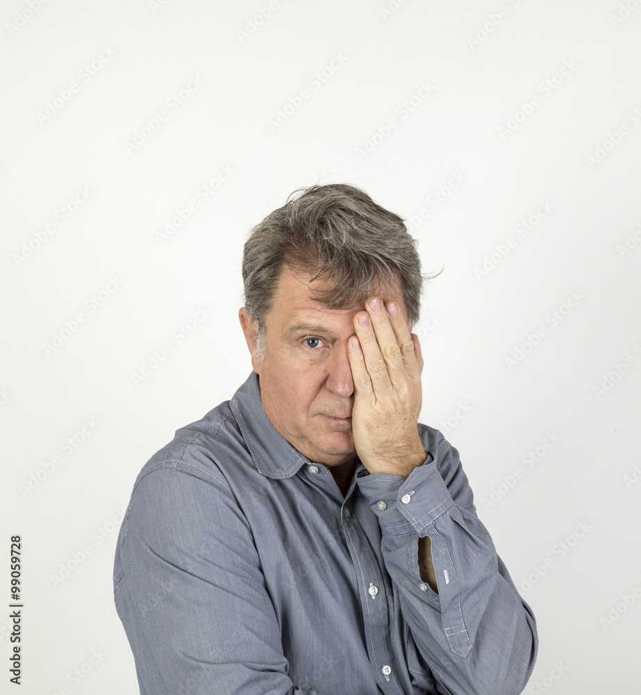 portrait of fifty year old man showing emotions portrait of fifty year old man showing emotions