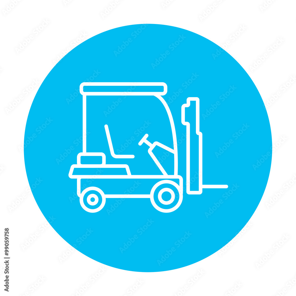 Forklift line icon.