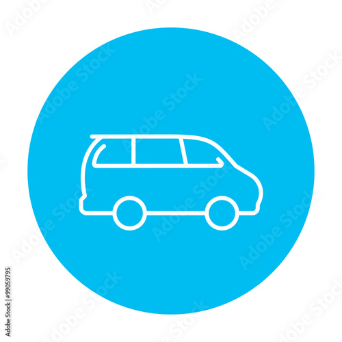 Minivan line icon.