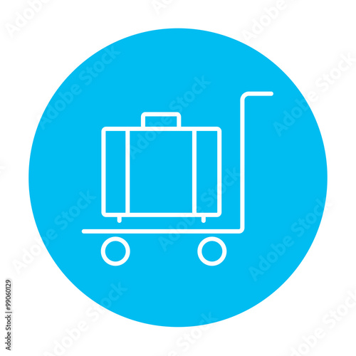 Luggage on trolley line icon.