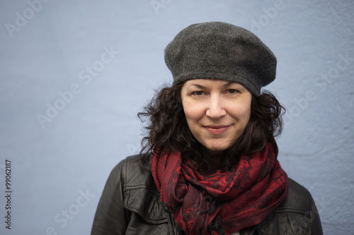 Caucasian woman with natural makeup