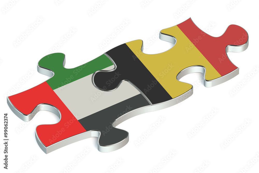 Belgium and United Arab Emirates puzzles from flags