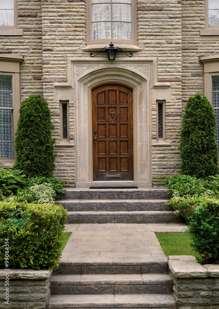 Fototapeta premium front door with stone trim