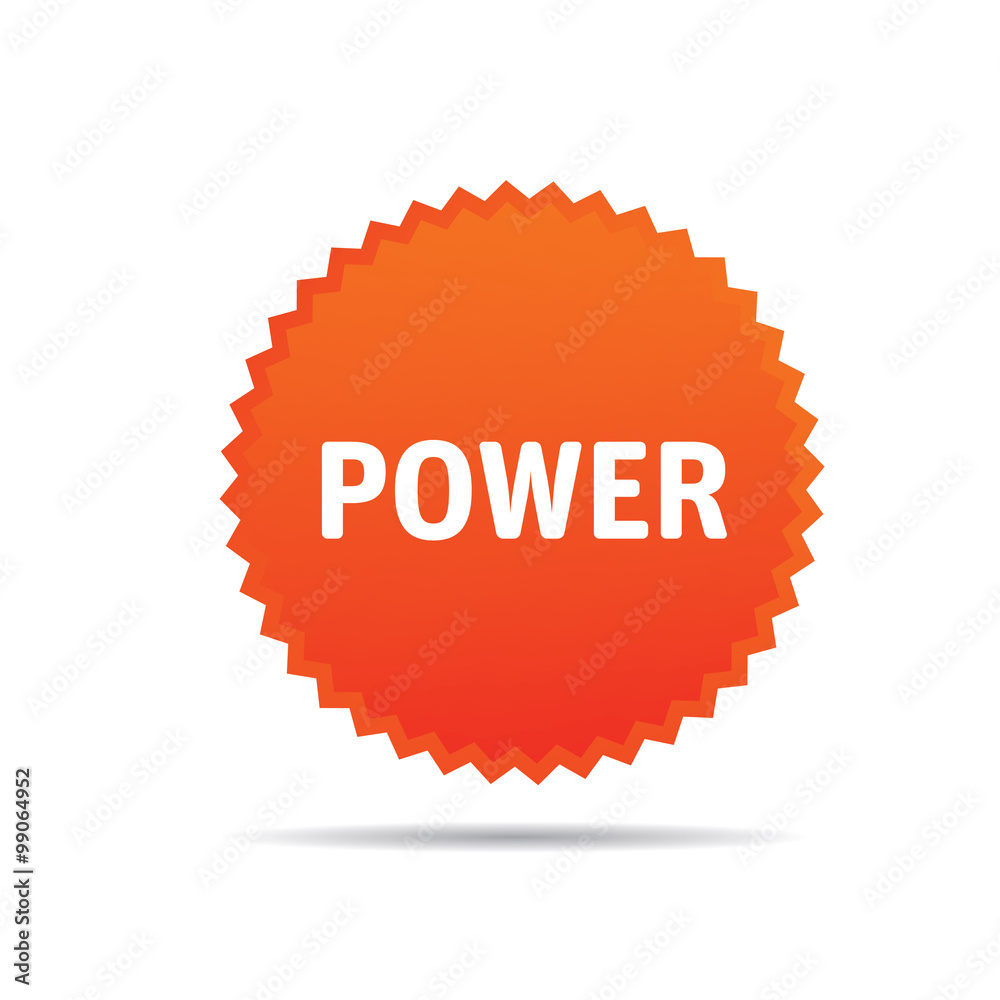 Vector Orange Star. POWER Sticker. Vector Orange Star. POWER Sticker.