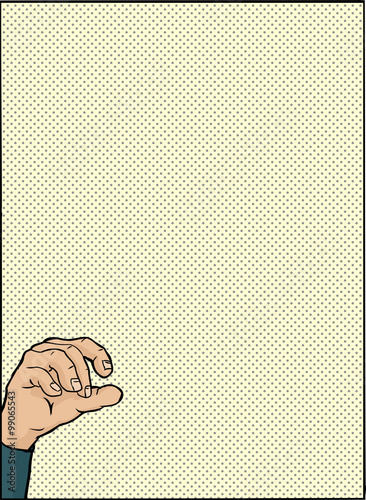 Hand Holding Object Over Green