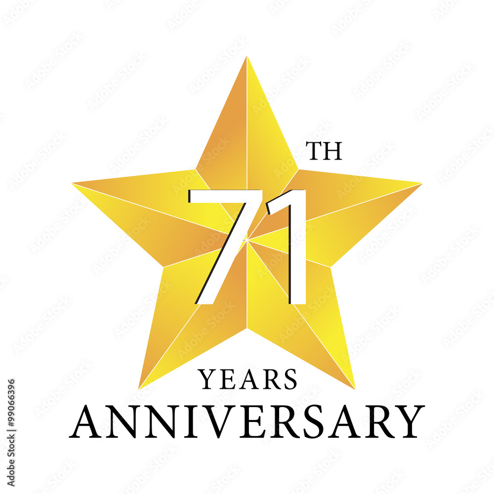 Obraz premium 71th years anniversary star