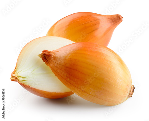 Fresh onion bulbs isolated. with clipping path.