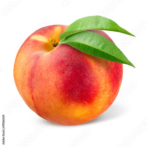 Fényképezés Peach. Fruit isolated on white.
