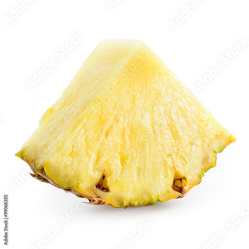 Fresh pineapple slice isolated on white. With clipping path.