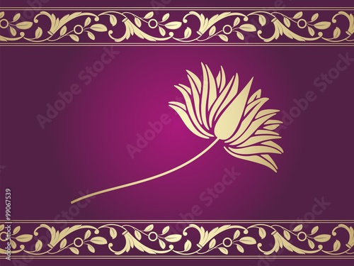 water lily, wedding card design, royal India