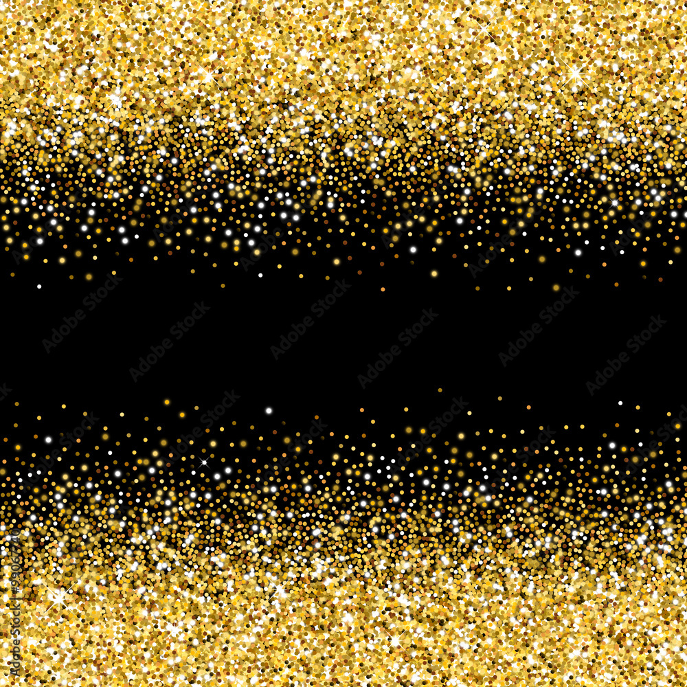 Vector gold glittering abstract particles