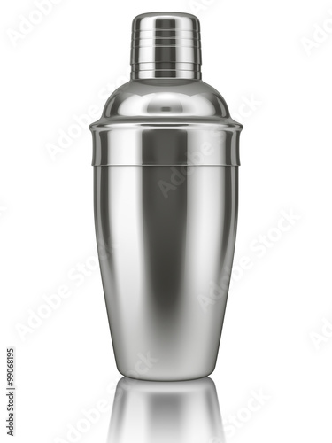 Cocktail shaker on white background photo