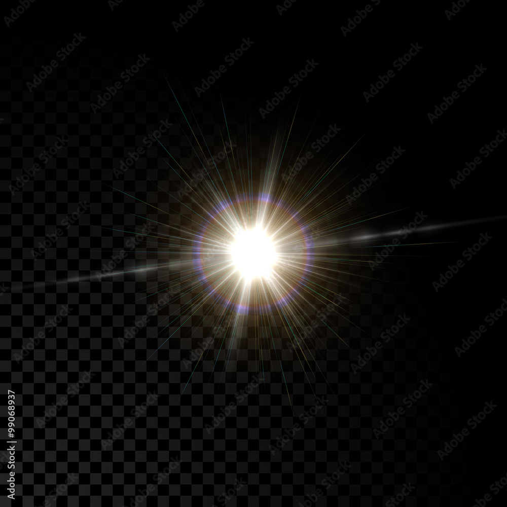 Vector glowing lens flare star light