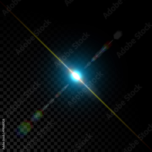 Vector glowing lens flare star light