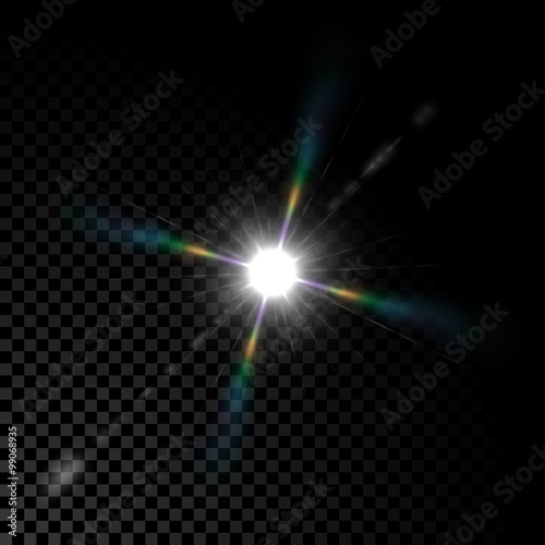 Vector glowing lens flare star light