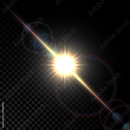 Vector glowing lens flare star light