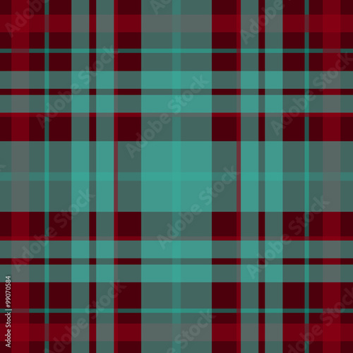 Vector seamless scottish tartan pattern in red, turquoise, black. British or irish celtic design for textile, clothes, fabric or for wrapping, backgrounds, wallpaper