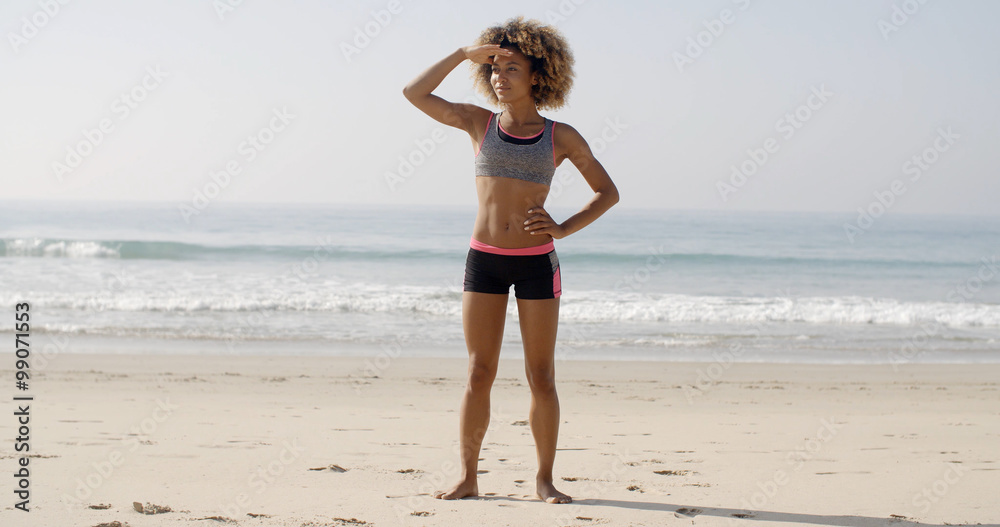 African-American Girl Enjoys A Beach Lifestyle. African-American Girl Enjoys A Beach Lifestyle.