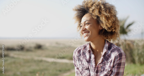 Young Smiling Woman Outdoors