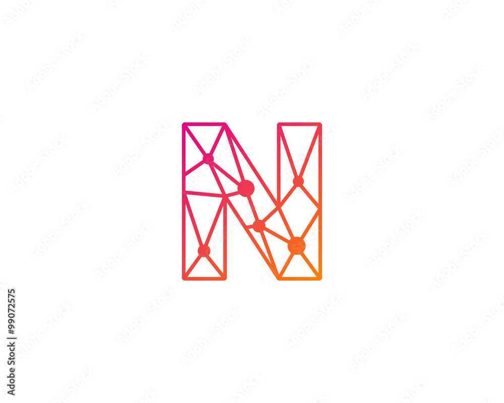 Connect Line Letter N Logo Design Template Element Connect Line Letter N Logo Design Template Element
