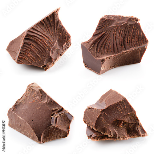 Chocolate isolated on white background. Collection.