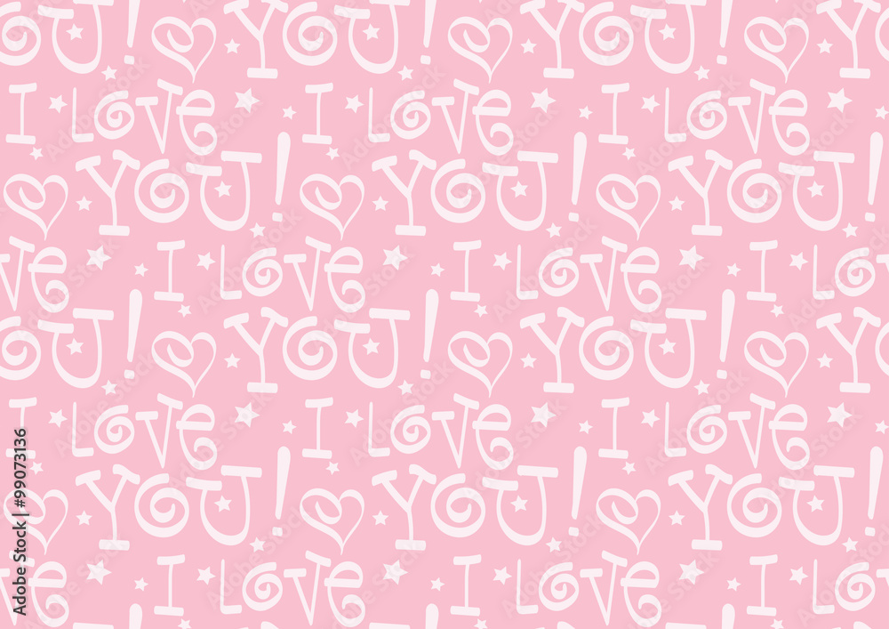 I love You seamless pattern