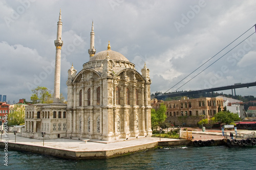 Ortakoy mosque and Bosporus bridge  Istanbul  Turkey