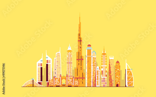 Dubai abstract skyline