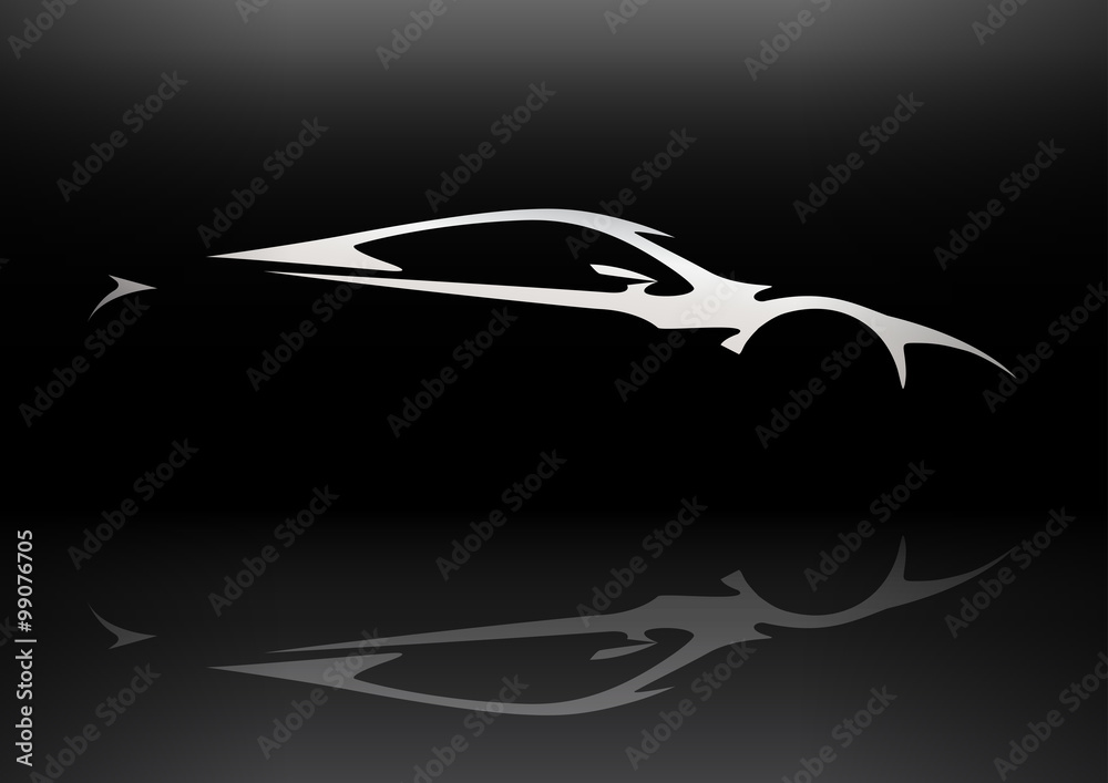 Concept Sportscar Vehicle Silhouette. Vector illustration. Concept Sportscar Vehicle Silhouette. Vector illustration.