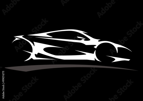 Concept Sportscar Vehicle Silhouette. Vector illustration.