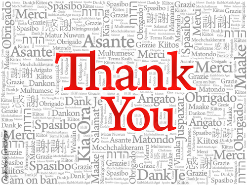 Thank You Word Cloud background in all languages
